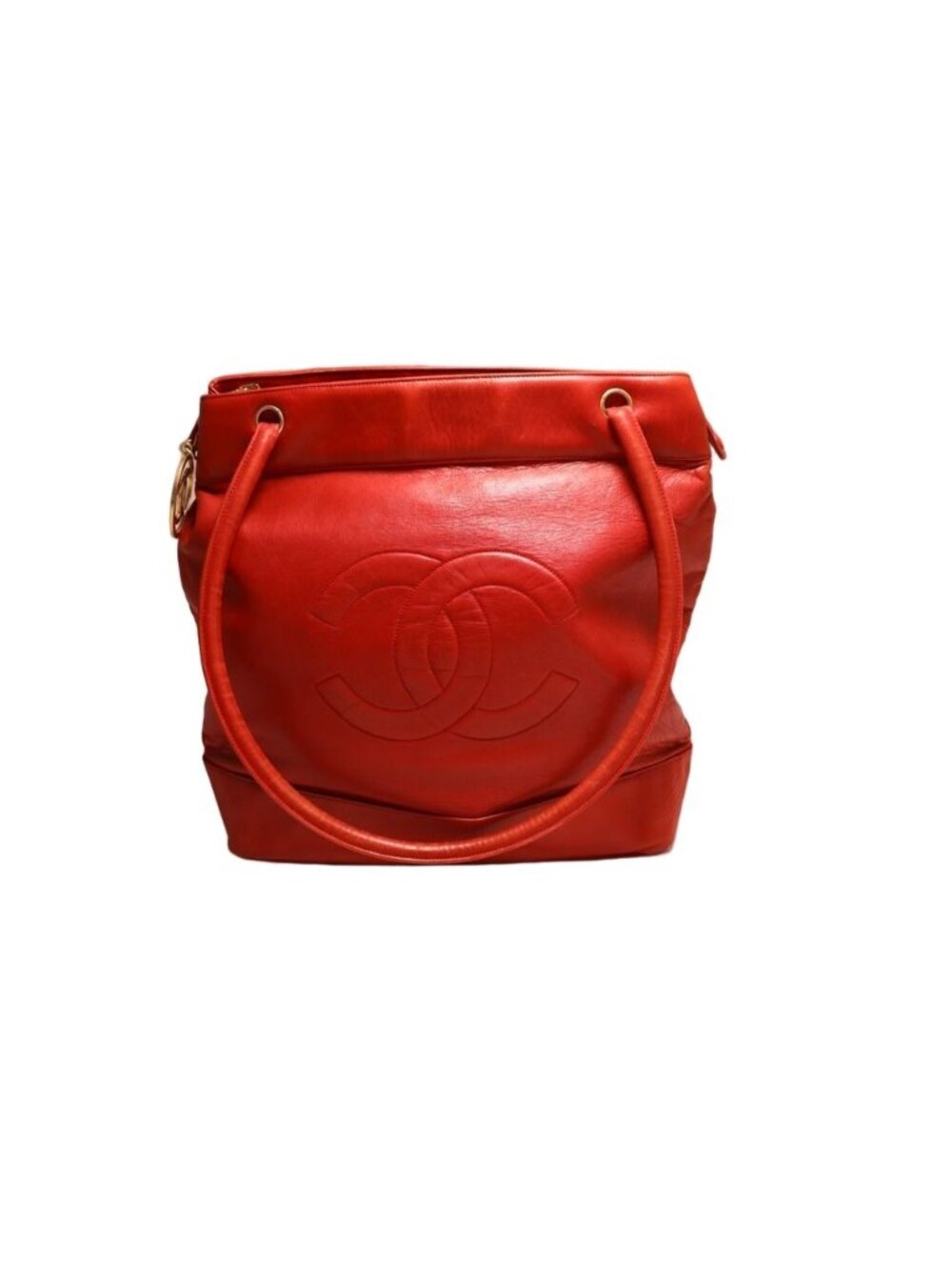 Chanel Lambskin Red Tote Bag